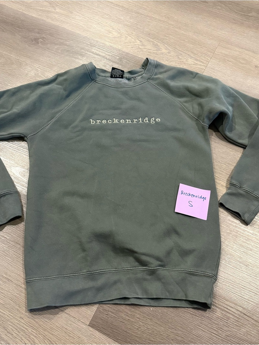 Breckenridge women’s Crewneck Sweatshirt in greenish gray